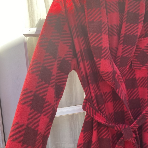 I. APPEL home Robe 👘 red fleece size M-L - Picture 4 of 16
